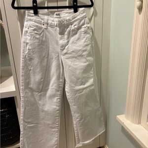 Paige Anessa White High-Rise Wide Leg Jeans